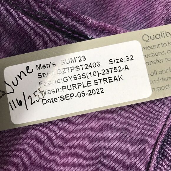 NWT HUDSON Slim Straight Jean Men 32x34 Purple Streak Wash Stretch Denim Blake - Picture 14 of 15